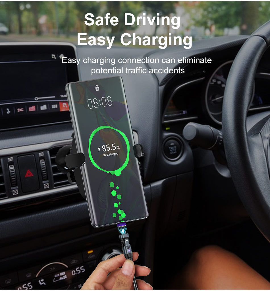 USLION Magnetic Fast-Charge Cable — USB-C, Lightning & Micro-USB in One