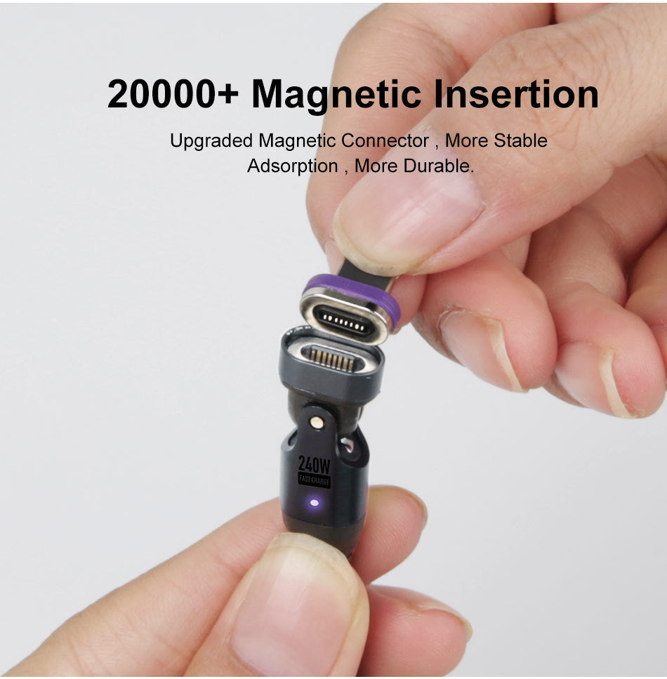 USLION Magnetic Fast-Charge Cable — USB-C, Lightning & Micro-USB in One
