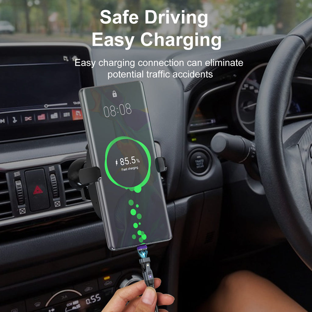 USLION Magnetic Fast-Charge Cable — USB-C, Lightning & Micro-USB in One