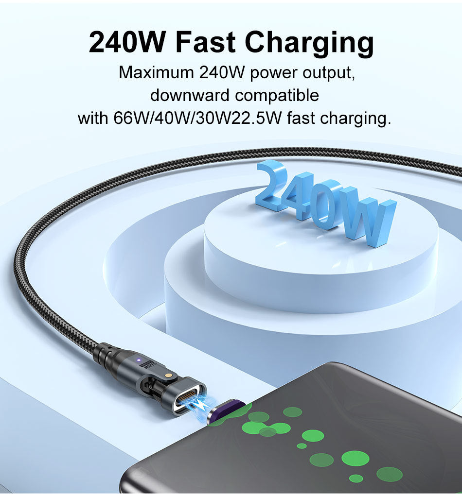USLION Magnetic Fast-Charge Cable — USB-C, Lightning & Micro-USB in One