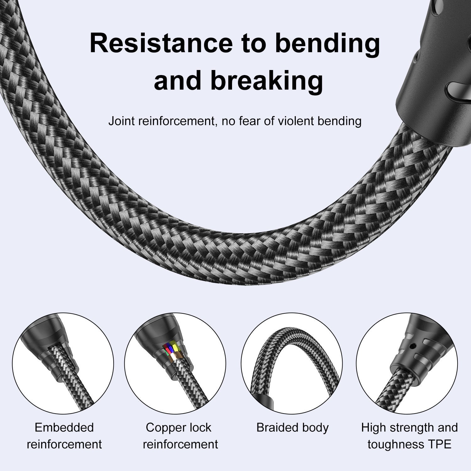 USLION Magnetic Fast-Charge Cable — USB-C, Lightning & Micro-USB in One