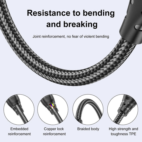 USLION Magnetic Fast-Charge Cable — USB-C, Lightning & Micro-USB in One