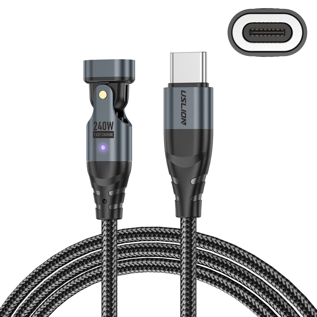 USLION Magnetic Fast-Charge Cable — USB-C, Lightning & Micro-USB in One