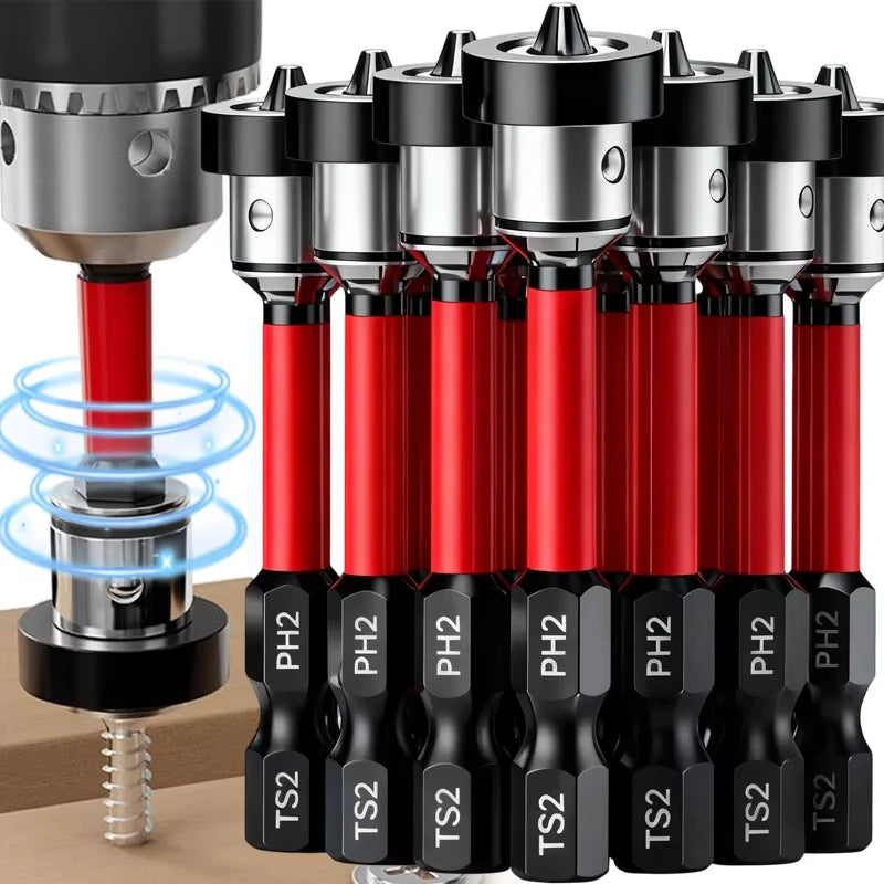 Magnetic Drywall Screw Bits — PH2 Depth-Stop Driver Bits