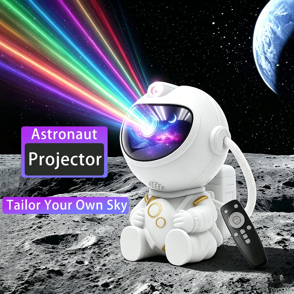 Astronaut Galaxy Projector — Star & Nebula Night Light with Remote
