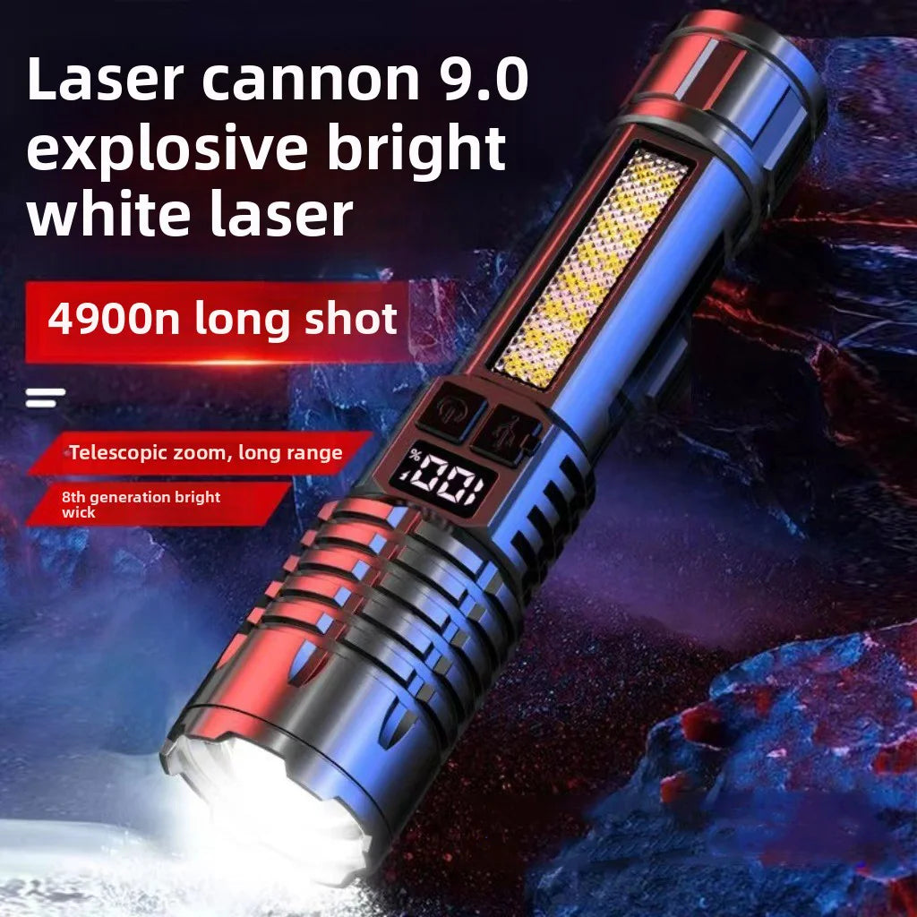 Rechargeable LED Zoom Torch — USB-C with COB Side Light