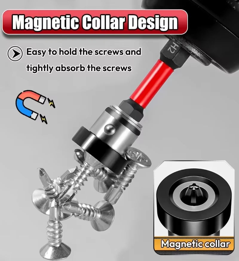 Magnetic Drywall Screw Bits — PH2 Depth-Stop Driver Bits
