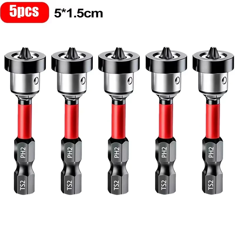 Magnetic Drywall Screw Bits — PH2 Depth-Stop Driver Bits