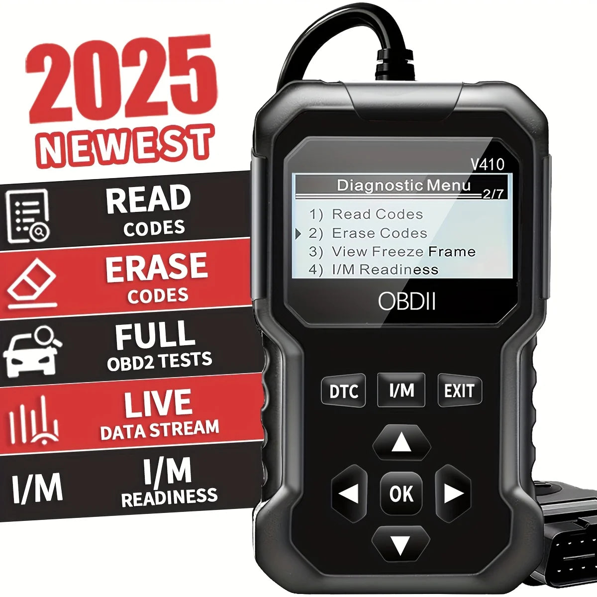 OBD2 Diagnostic Scanner — Read & Clear Engine Fault Codes