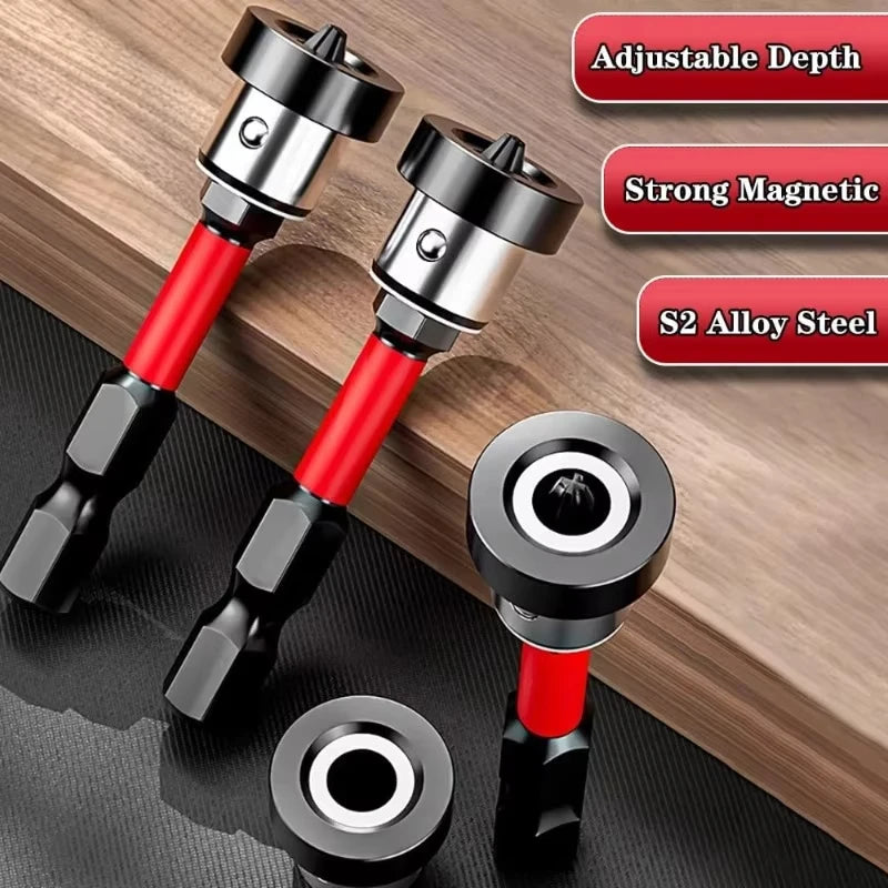 Magnetic Drywall Screw Bits — PH2 Depth-Stop Driver Bits