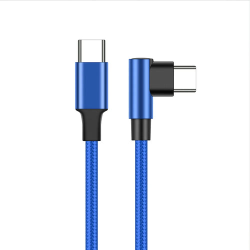90° Right-Angle USB-C Cable — 60W PD Nylon Braided