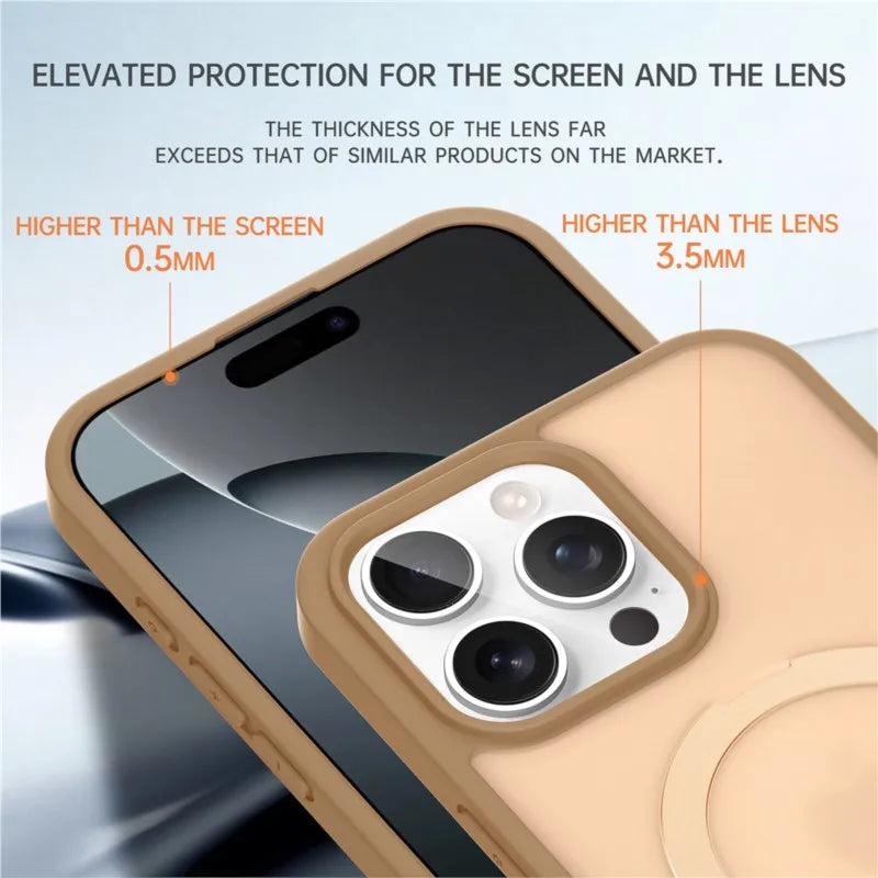 MagSafe Ring Stand Case — Matte Magnetic iPhone Cover with Kickstand