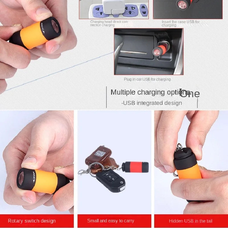 USB Rechargeable Keychain Torch — Mini Pocket LED Light