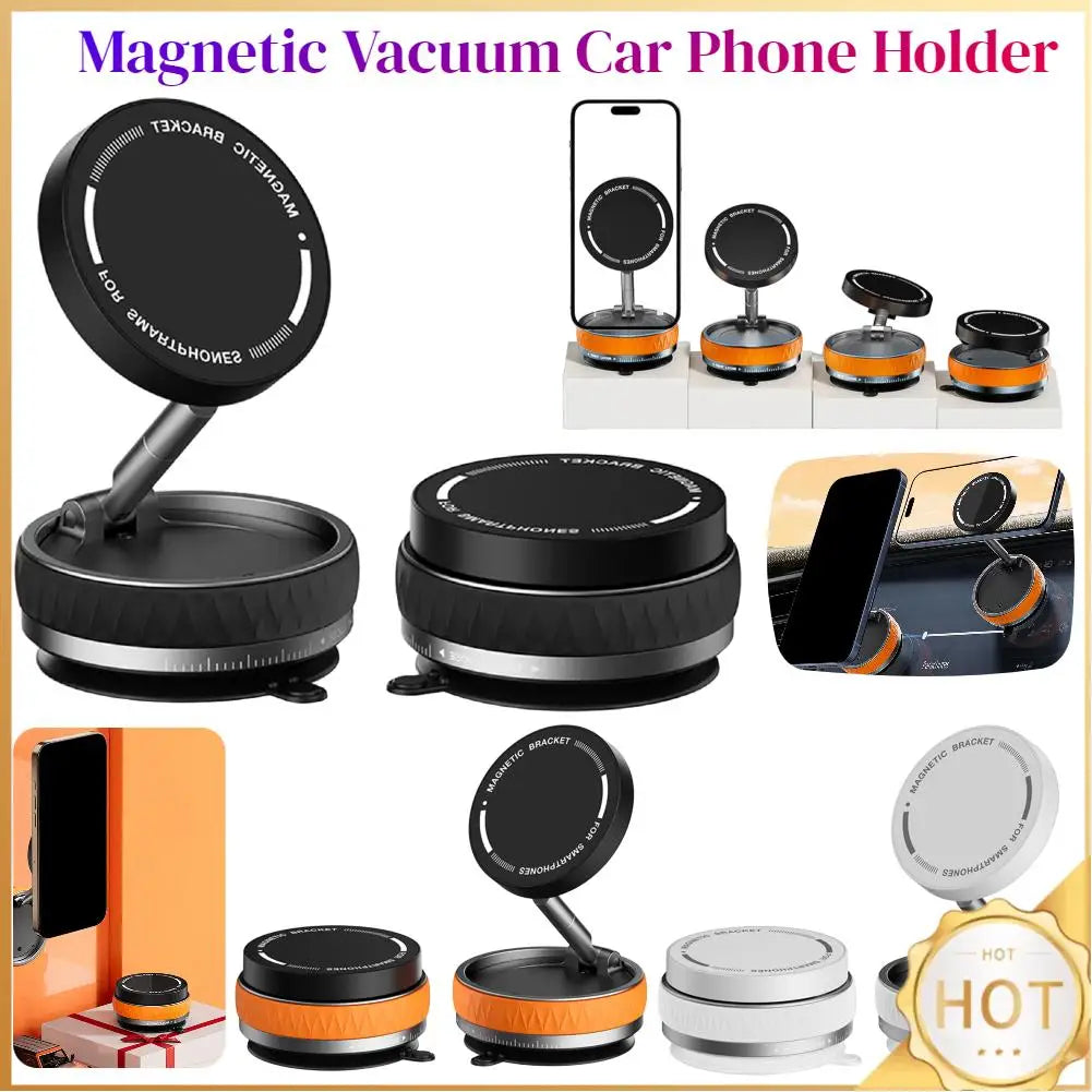 MagSafe Vacuum Car Phone Holder — 360° Magnetic Mount