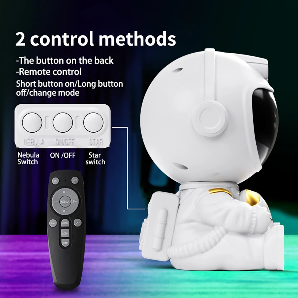 Astronaut Galaxy Projector — Star & Nebula Night Light with Remote