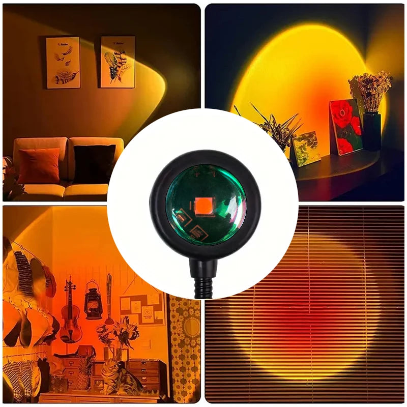 Sunset Projection Lamp — USB Gooseneck Mood Light