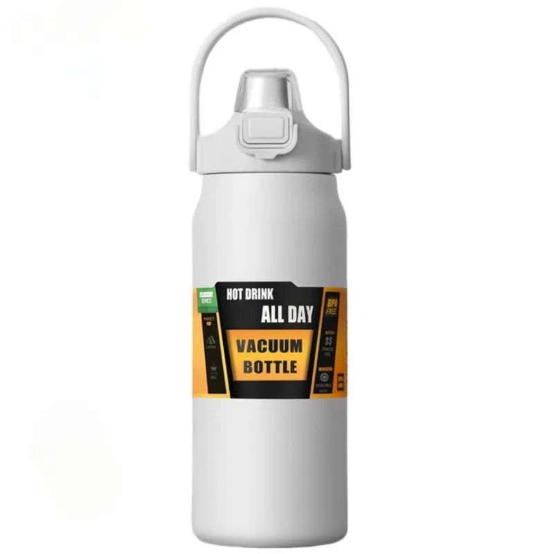 1.5 Litre Insulated Water Bottle — Stainless Steel Flask with Straw & Handle