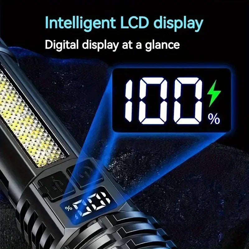 Rechargeable LED Zoom Torch — USB-C with COB Side Light